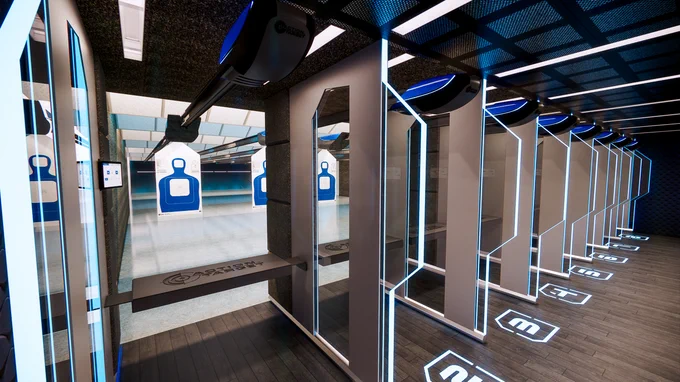 Side view of custom shooting range
