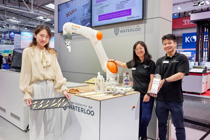 Team photo with their product