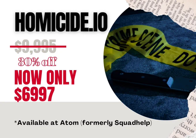 Homicide.io (Domain for sale at 30% discount)