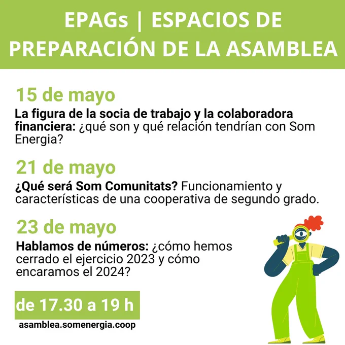 Los EPAGs son los espacios de preparación de la Asamblea. Serán los días 15, 21 y 23 de mayo. 