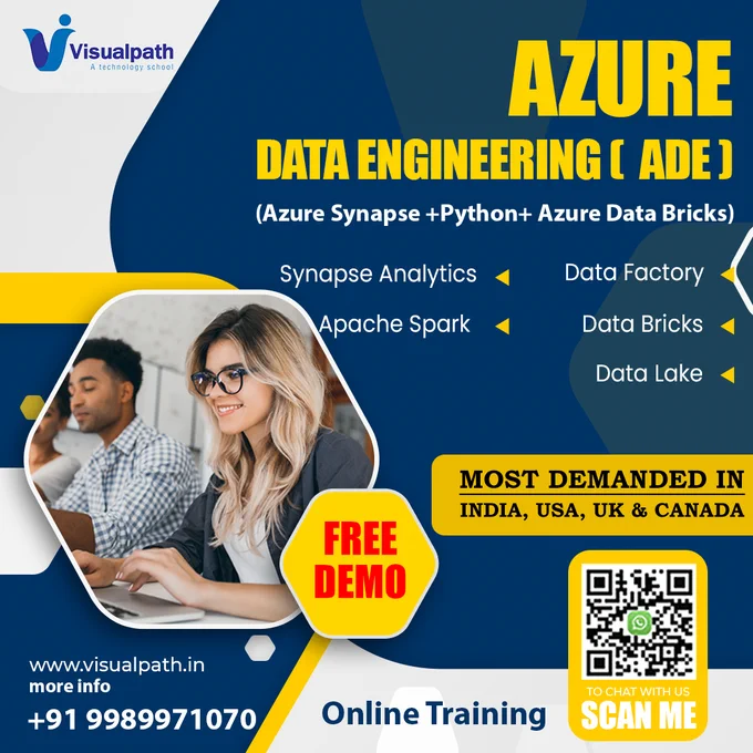 #Visualpath offers the Best #azuredataengineertraining by real-time experts for hands-on learning. Our #dataengineertraining Hyderabad is available in Hyderabad and is provided to individuals globally in the USA, UK, Canada, Dubai, and Australia. Contact us at  91-9989971070.
Join us on WhatsApp: https://www.whatsapp.com/catalog/919989971070/
Visit: https://visualpath.in/azure-data-engineer-online-training...
Read Our blog: https://visualpathblogs.com/
#DataFactory #DataBricks #DataLake #SynapseAnalytics #ApacheSpark #synapse #ITSkills #ade #Azure #RealTimeProjects #software #visualpath #learning #TechEducation #online #training #students #softwaredevelopment #handsonlearning #AzureData #azuredataengineer #dataengineer #dataengineering