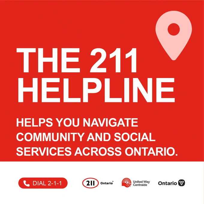 The 211 Helpline helps you navigate community and social services across Ontario.