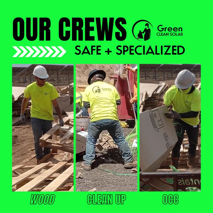 Waste management crews for solar sites | Green Clean Solar & Wind♻️