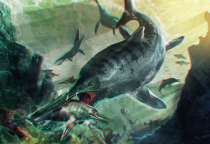 Credit image: Illustration of Kyhytysuka showing its ability to hunt large prey. Extract from the book A Long Time Ago (Jaramillo & Oviedo, 2023; Cortés, 2023). Guillermo Torres. Banco de Imágenes Ambientales (BIA), Instituto Alexander von Humboldt