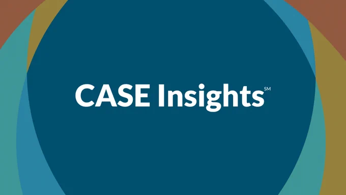 This is a branded graphic for CASE Insights. The CASE Insights on Philanthropy (United Kingdom and Ireland) 2022-23 report is now available to read on the CASE website.
