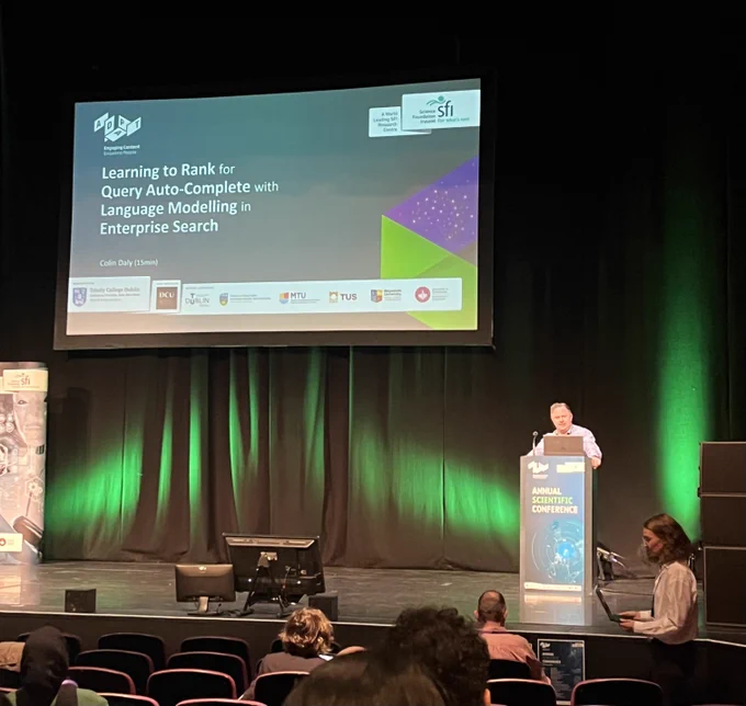 Colin Daly presenting on Helix Stage at DCU for ADAPT's Scientific Conference.
