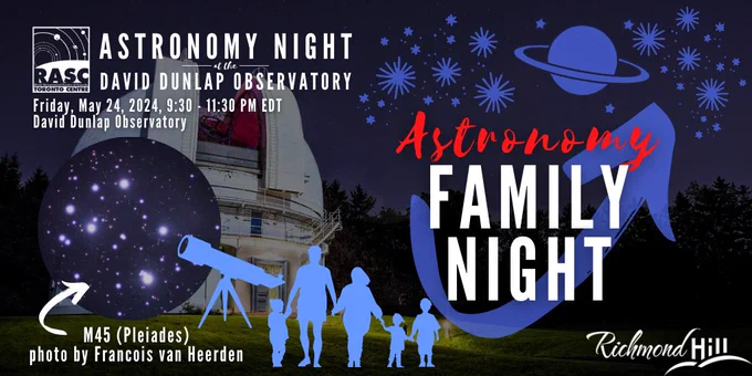 Families will be introduced to the wonders of astronomy through a presentation on a variety of exciting astronomy topics, followed by age-appropriate celestial activities; including a tour of the observatory to see a demonstration of the 74” telescope pointed to an interesting celestial object for the visitors to view (Weather Dependent). All individuals/family members attending this program must be registered and a registered adult must accompany any registered participants under the age of 16. Please wear / bring appropriate supplies for being outdoors and arrive 15 minutes prior to the program start time in order to be signed in. This program runs rain or shine.
