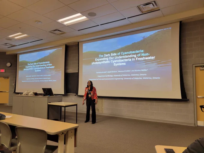 Harshina Brijlall presenting research.