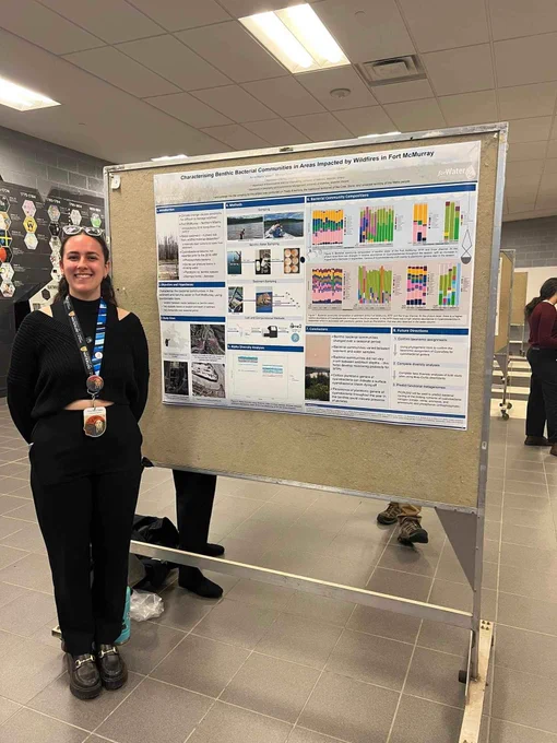 Anna Valero presenting her research at the poster session.