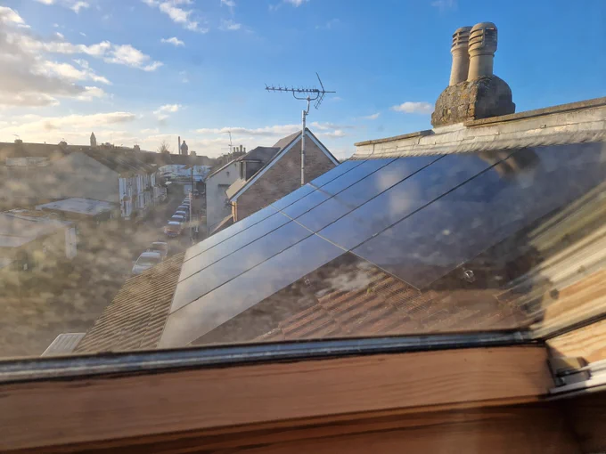 Solar panels on a roof 