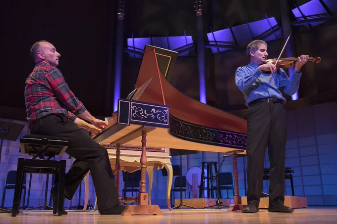DG & DMcG on stage at the Chan Centre in Vancouver