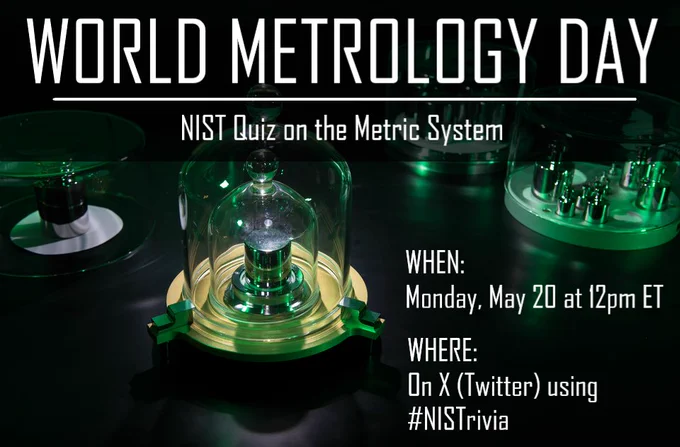 A photo of kilograms inside glass jars with the words "World Metrology Day" on top of it.