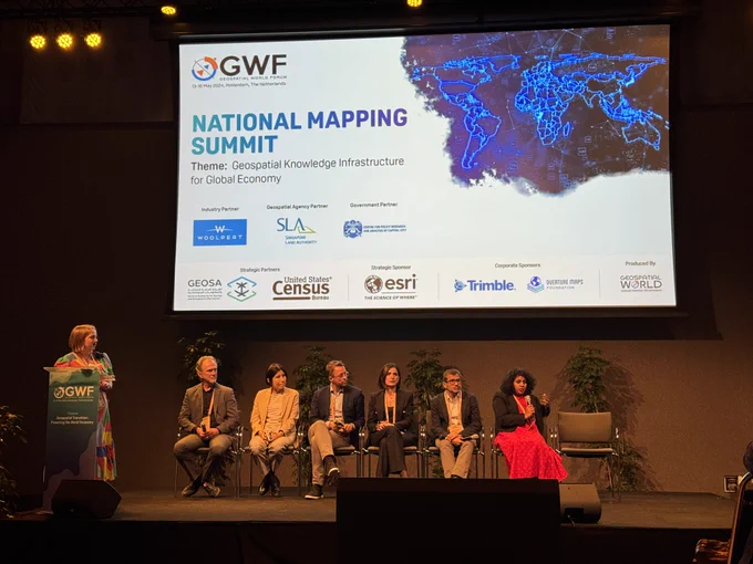 Marble’s Dr. Gopika Suresh at the panel about geospatial knowledge infrastructure for global economy at the Geospatial World Forum 2024 in Rotterdam