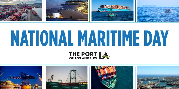 Port of Los Angeles graphic celebrating National Maritime Day 2024.