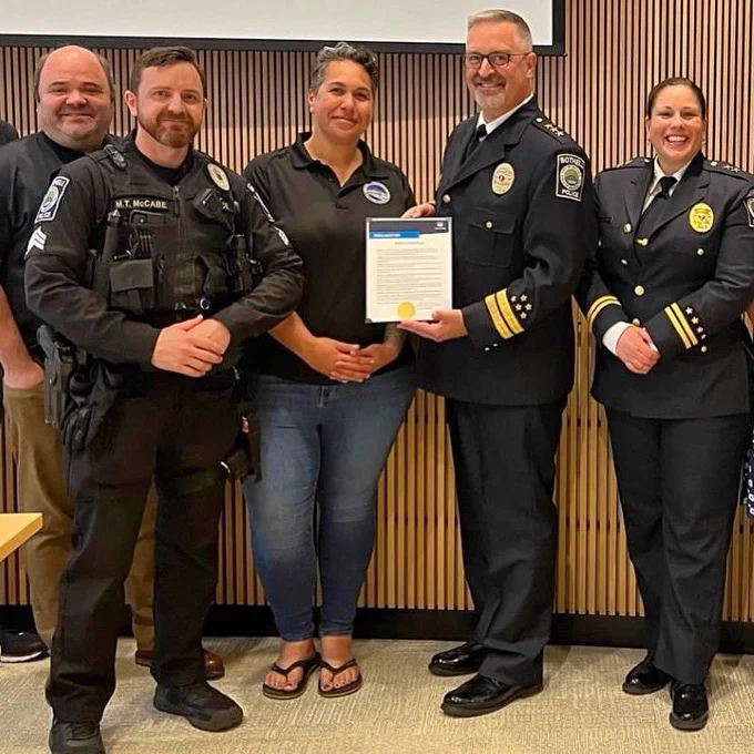 Members of Bothell PD receive the Police Week proclamation in Bothell Council Chambers