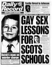 Daily Record front page: Gay Sex Lessons for Scot’s Schools.