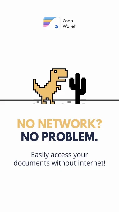 Uninterrupted life ahead! 🌐
No more 'No Internet Connection' worries!

📲 Access docs offline with Zoop Wallet's premium feature for FREE. 🚀

Download now and stay tuned for updates.
Link in bio 