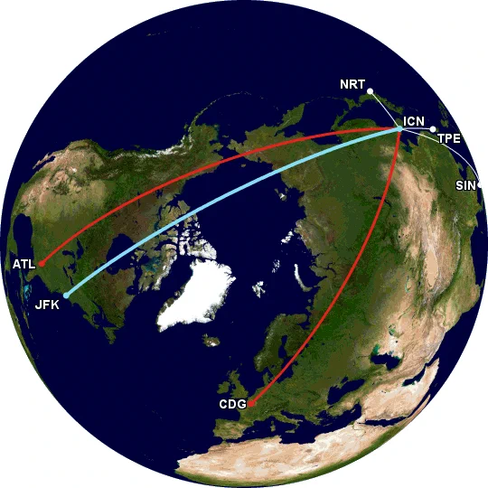 Korean Air's 747-8I Intercontinental Routes