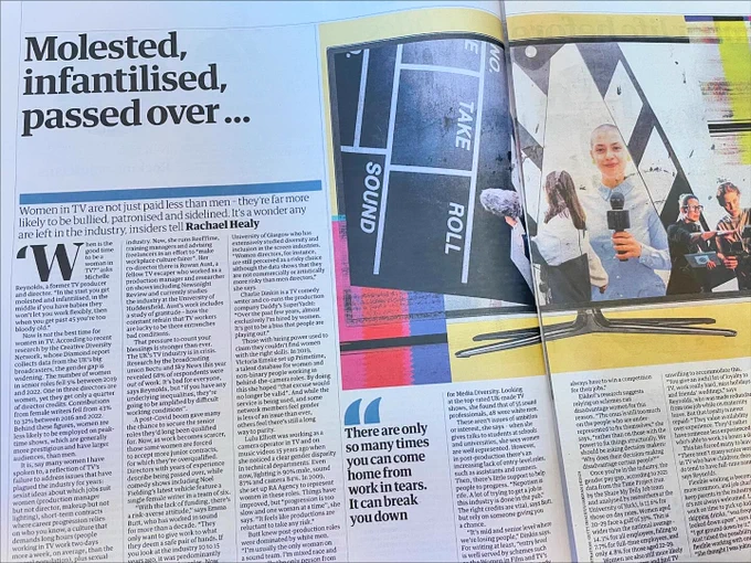 Photo Guardian newspaper spread showing photo of TV