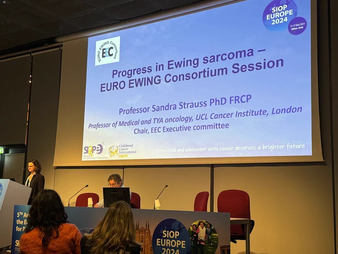 A presentation led by Professor Sandra Strauss PhD FRCP "Progress in Ewing sarcoma- EURO EWING Constortium Session"
