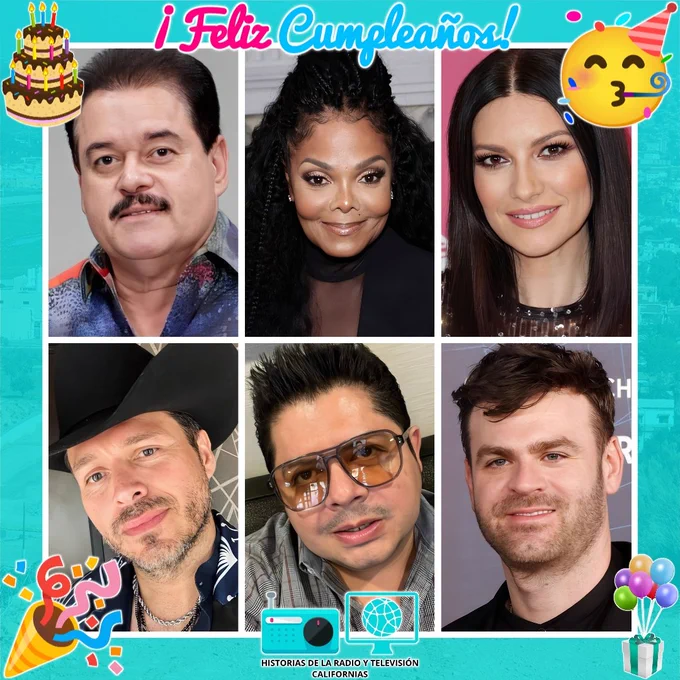 Muchas felicidades a los cantantes internacionales 🎤👨‍🎤👩‍🎤🌎, por su cumpleaños del día de hoy 16 de Mayo 🎂🎉🎈:

Lalo Rodríguez (1958-2022) ✝️🕊️🇵🇷
Janet Jackson 🇺🇲
Laura Pausini 🇮🇹
Oswaldo "Walo" Silvas (Banda MS) 🇲🇽
Jose Manuel Zamacona Jr. (Los Yonics Zamacona) 🇲🇽
Alex Pall (The Chainsmokers) 🇺🇲