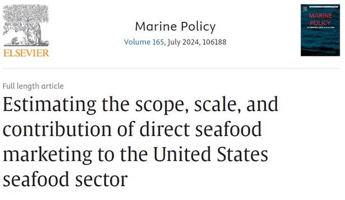 Article title: Estimating the scope, scale, and contribution of direct seafood marketing to the United States seafood sector