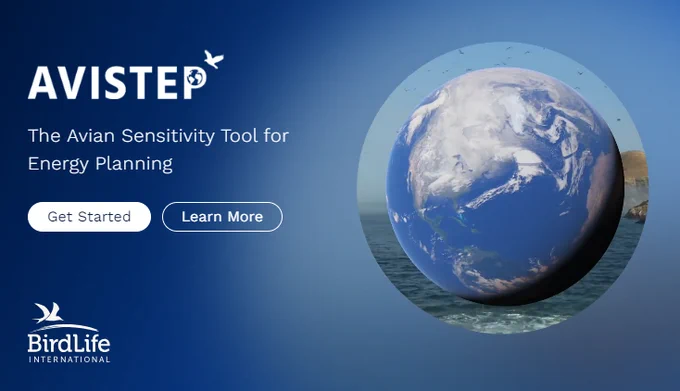 Screenshot of the avistep website: the avian sensitivity tool for energy planning