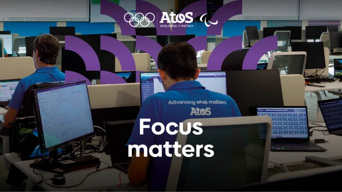 An Atos employee working for the Olympic and Paralympic Games Paris 2024. Title: Focus Matters