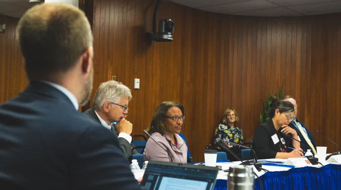 An image of Acting Secretary Todman speaking at the conveining.