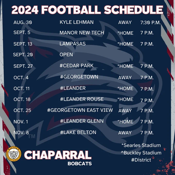 2024 Chaparral football schedule