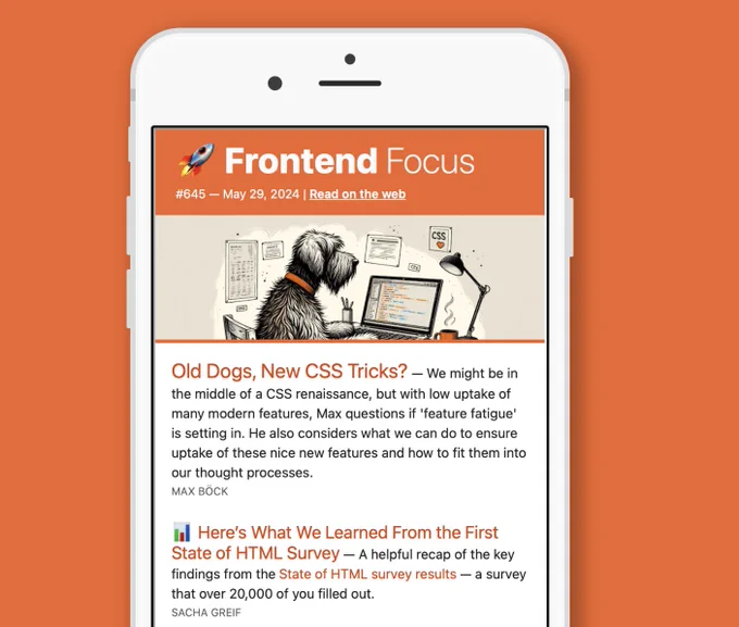 Screenshot of email newsletter