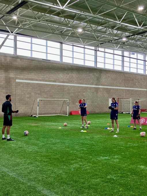 Girls Academy players during a training session.