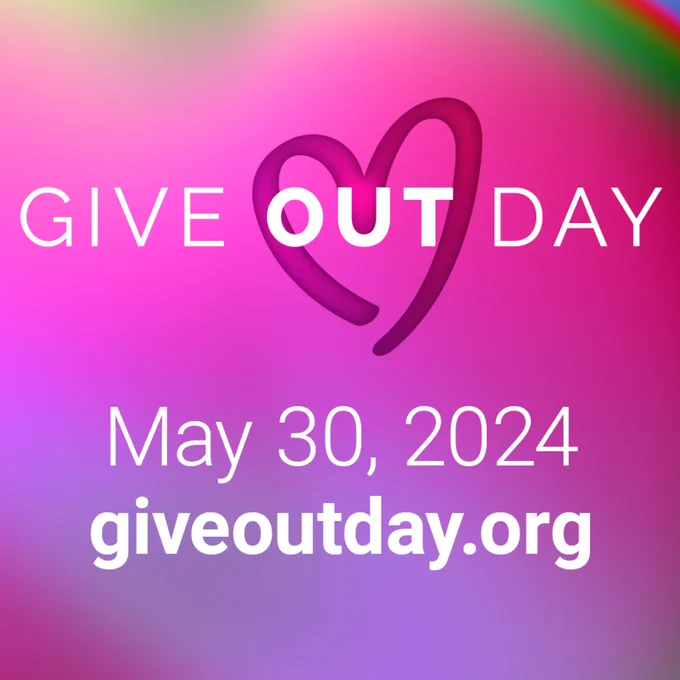 Text reads: "GIVE OUT DAY, May 30, 2024, giveoutday.org"