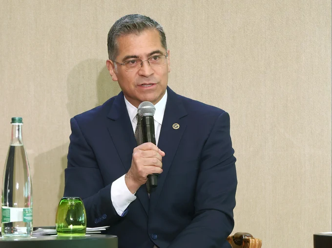 Secretary Becerra talking