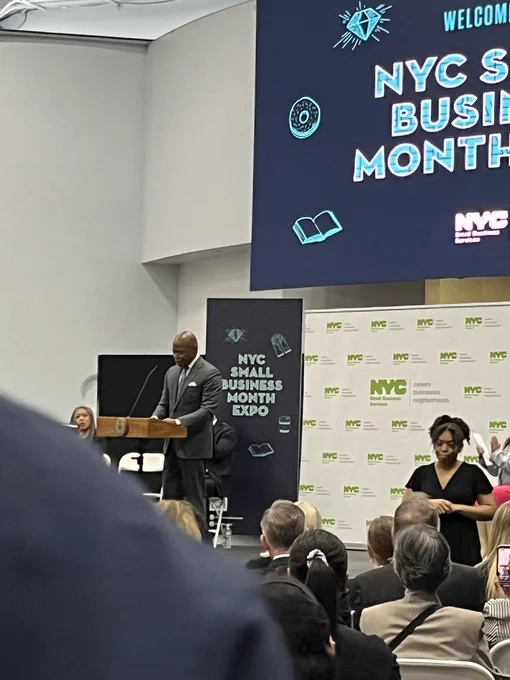mayor adams at small business month expo