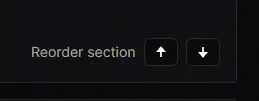 controls allowing reordering of page elements