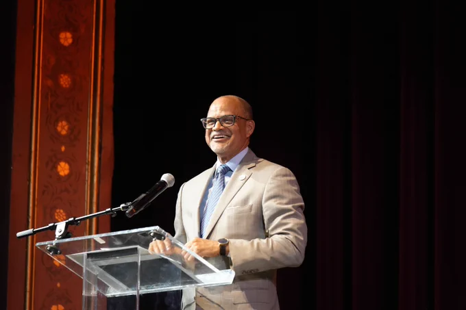 Chancellor Banks speaks at the Key Awards 2024.