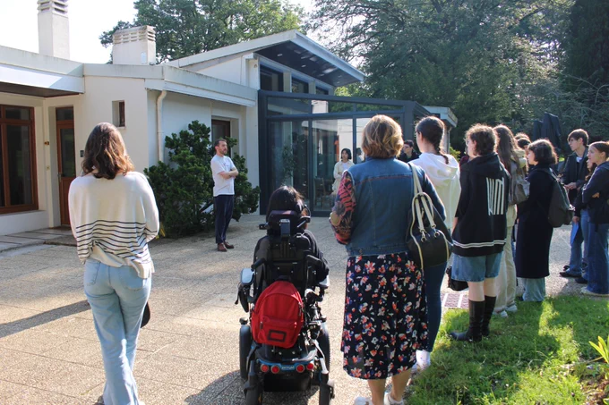 Students visiting the Institute
