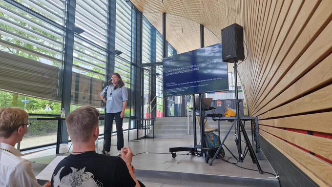 Evelina Akimova presents on 'The hidden power of vertical pleiotropy:
instrumental variable GWAS (IV-GWAS) approach' at the ESSGN conference