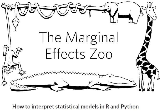 Animals with the words "The marginal effects zoo"