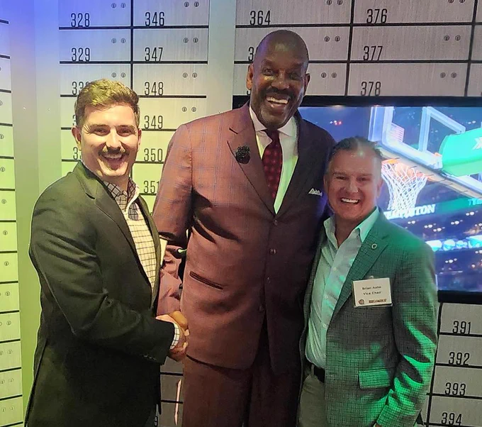 Tiernan, Cedric Maxwell & me at the new Celtics Vault at the Basketball HOF