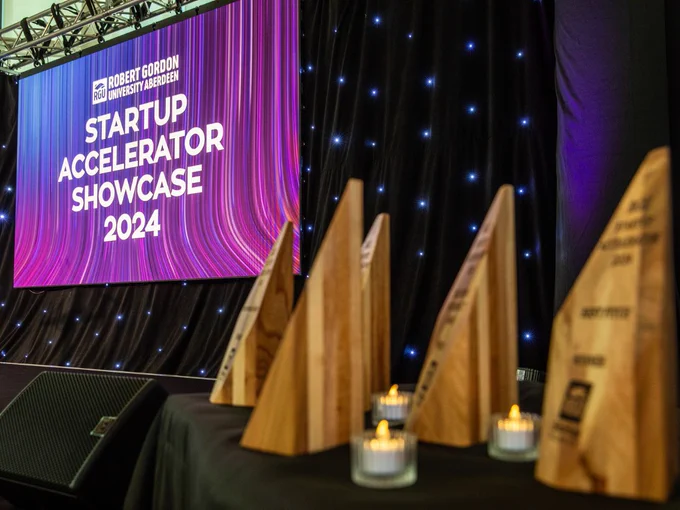 The awards by the stage