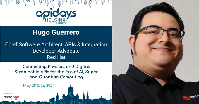 Don't miss @hguerreroo's talk on "Getting Started with Event-Driven APIs & AsyncAPI" at #apidays Helsinki & North 2024!  Hugo Guerrero is the Chief Software Architect, APIs & Integration Developer Advocate at Red Hat.  🔗https://www.apidays.global/helsinki_and_north/ #APIStandards #AsyncAPI