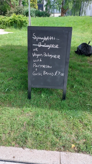 Menu at King's Buildings