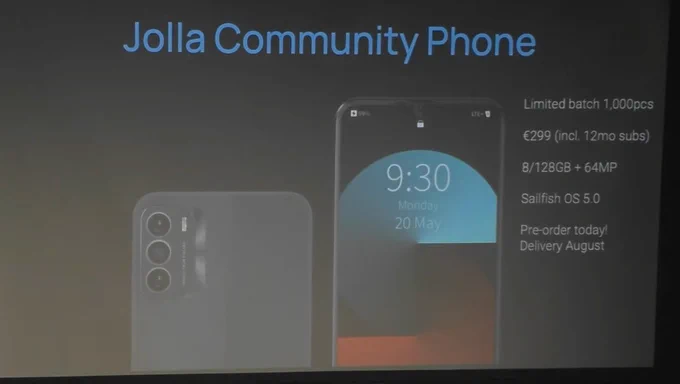 Jolla Community Phone (Limited to 1000pcs, pre-order today, delivery August), 299,00 €
SailfishOS 5, 8GB/128GB, 64MP - SoC unknown.