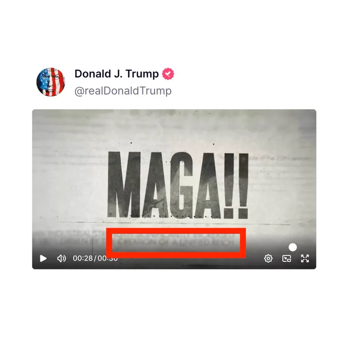 An screenshot of an ad posted by Donald Trump, foreshadowing a second Trump term that says he will create a “UNIFIED REICH”