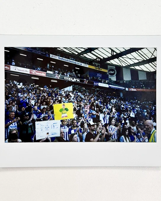 Polaroid picture of the West Stand at full time as fans say goodbye to Roberto.