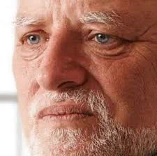 Hide the pain Harold looking sad