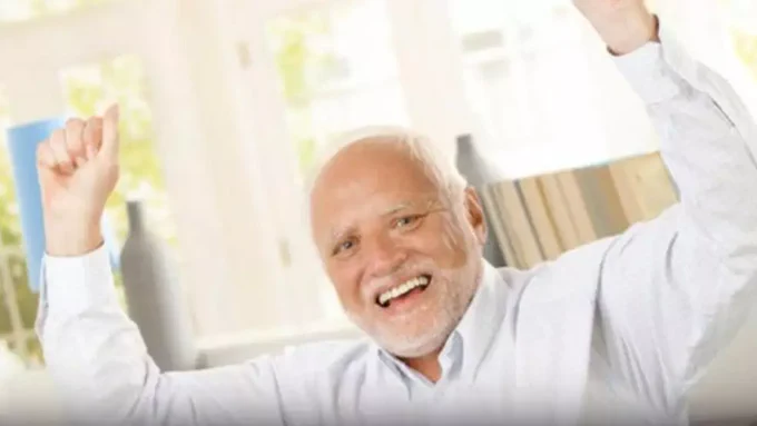 Hide the pain Harold celebrating