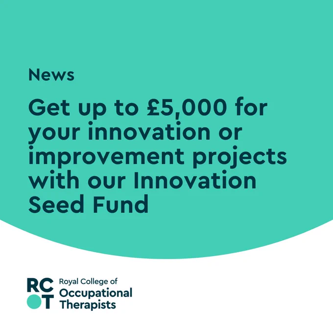 Text on a teal background. The text reads, "News. Get up to £5,000 for your innovation or improvement projects with our Innovation Seed Fund."